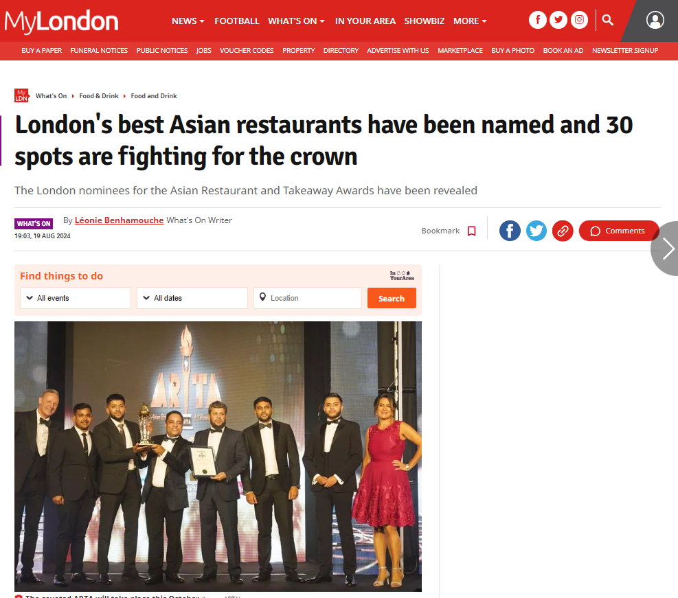 London's best Asian restaurants have been named and 30 spots are fighting for the crown