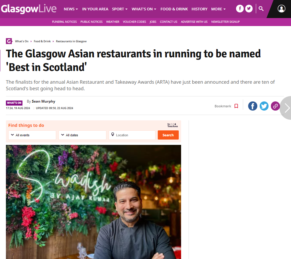 The Glasgow Asian restaurants in running to be named 'Best in Scotland'