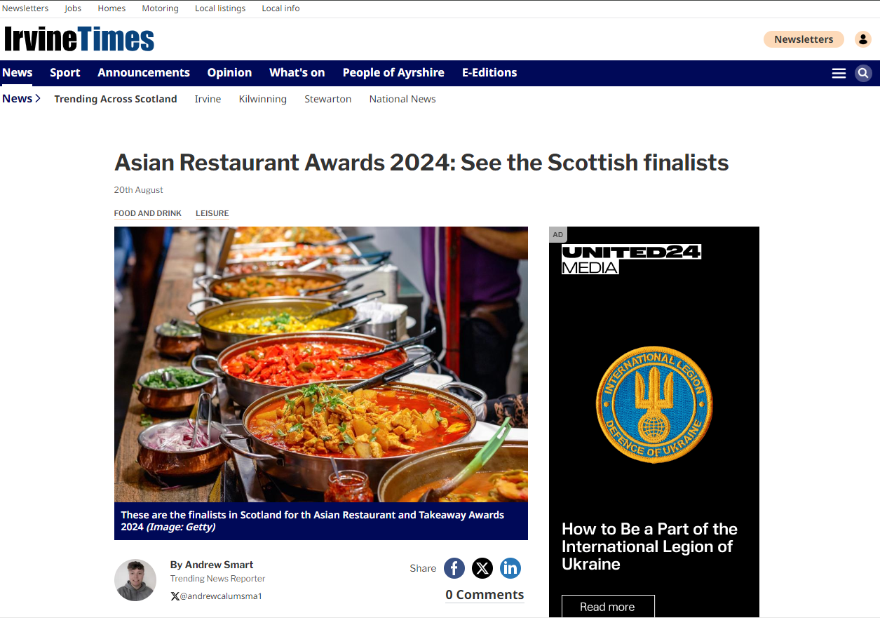 Asian Restaurant Awards 2024: See the Scottish finalists