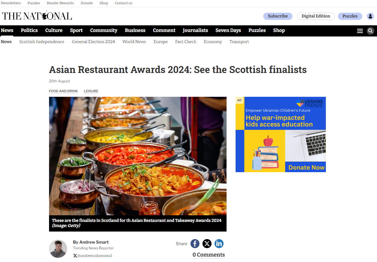 Asian Restaurant Awards 2024: See the Scottish finalists