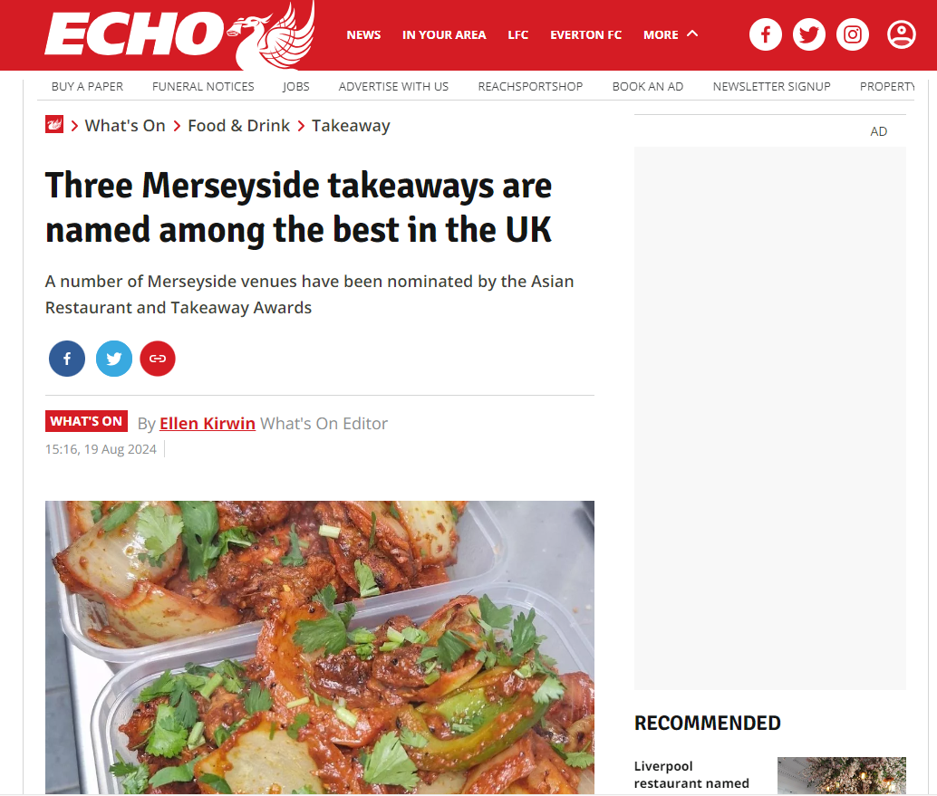 Three Merseyside takeaways are named among the best in the UK